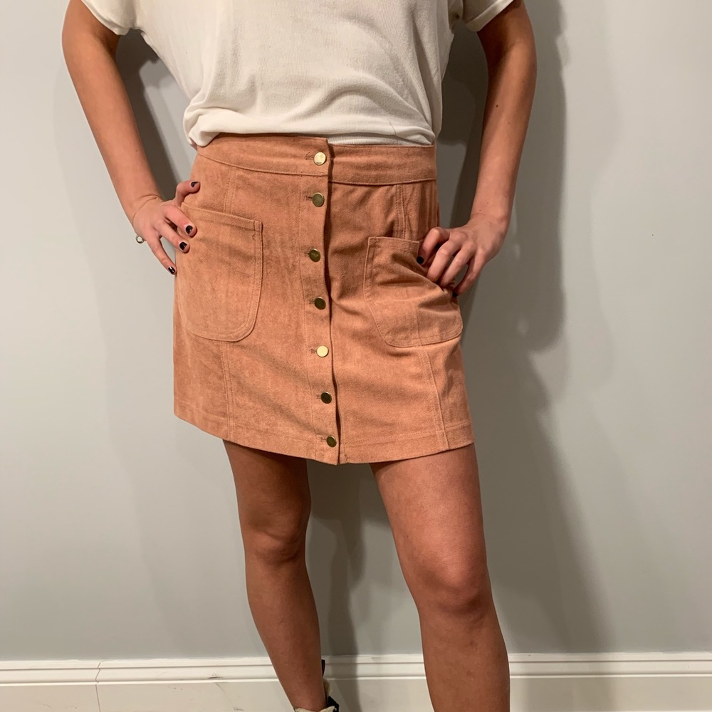 Button Up Skirt with Pockets